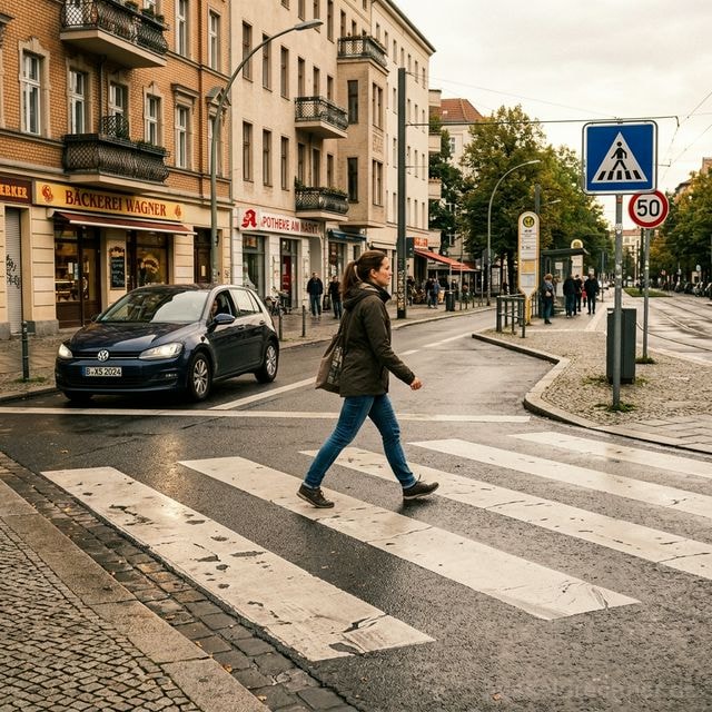 E-Scooter in einer deutschen Innenstadt